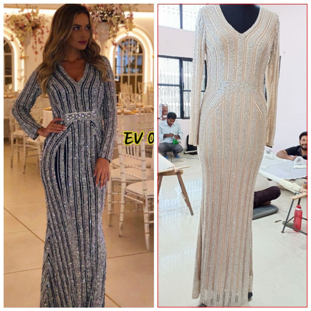 Elegant Velvet Bodycon Gown - BG Clothing Manufacturer